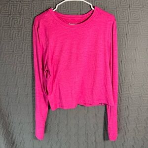 Danskin Shirt Women’s Size Large Pink Thumb Holes FRY GARTEX 9893